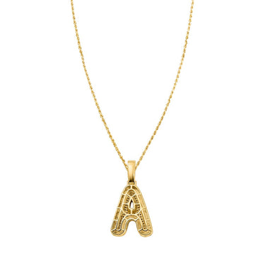 yellow diamond letter A pendant